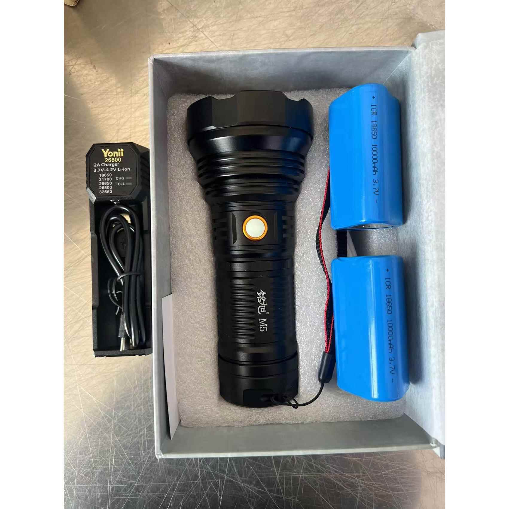 高档铭旭sm5强光户外手电筒大功率n手电筒充充电超亮可携式家用ub