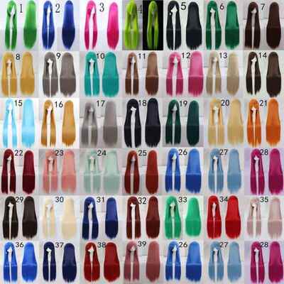 wig cosplay fashion women long Straight hair Red black blue