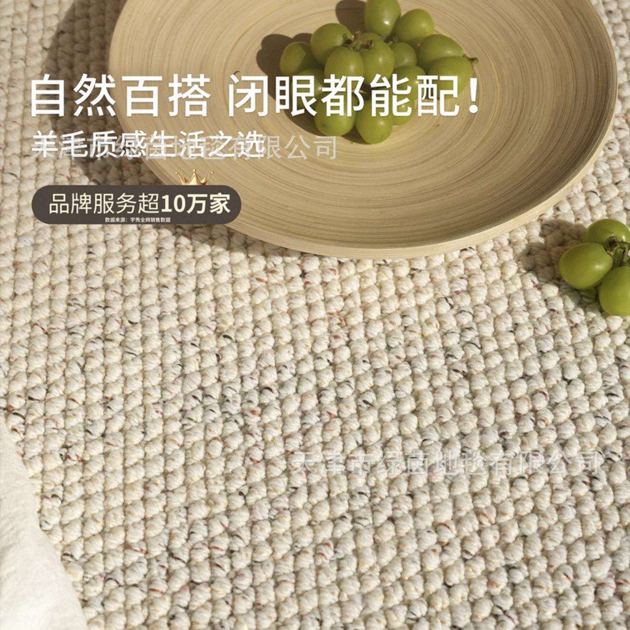 新西兰羊毛法式奶油风客厅地毯轻奢高级卧室现代简约地毯家用地垫