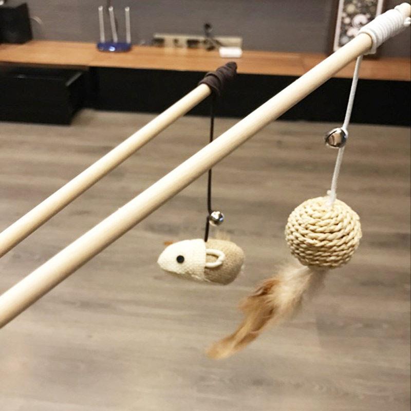 逗猫棒猫玩具带铃铛磨牙耐咬薄荷球猫猫羽毛老鼠自嗨解闷猫咪用品