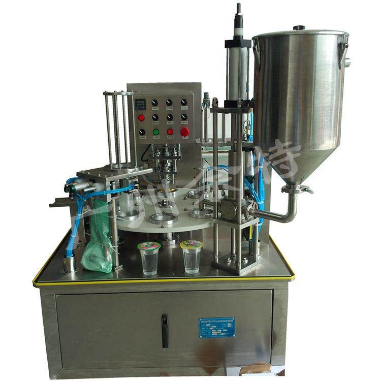 全自动旋转式灌装封口机液体酸奶果冻龟苓膏豆浆奶茶绿豆沙封杯机