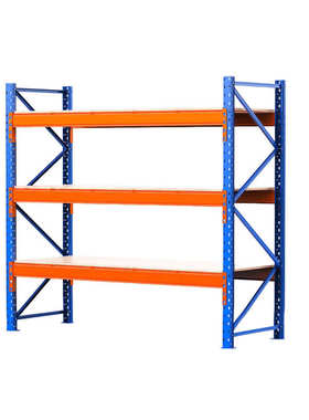 置置蓝色高位大型物仓库橘货架仓储物工厂库房多层重型横梁架架储