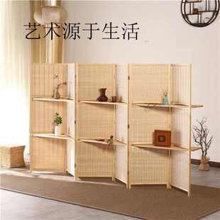 屏风折叠隔断简约现代客厅墙移动折屏酒店实木竹屏风隔断 中式