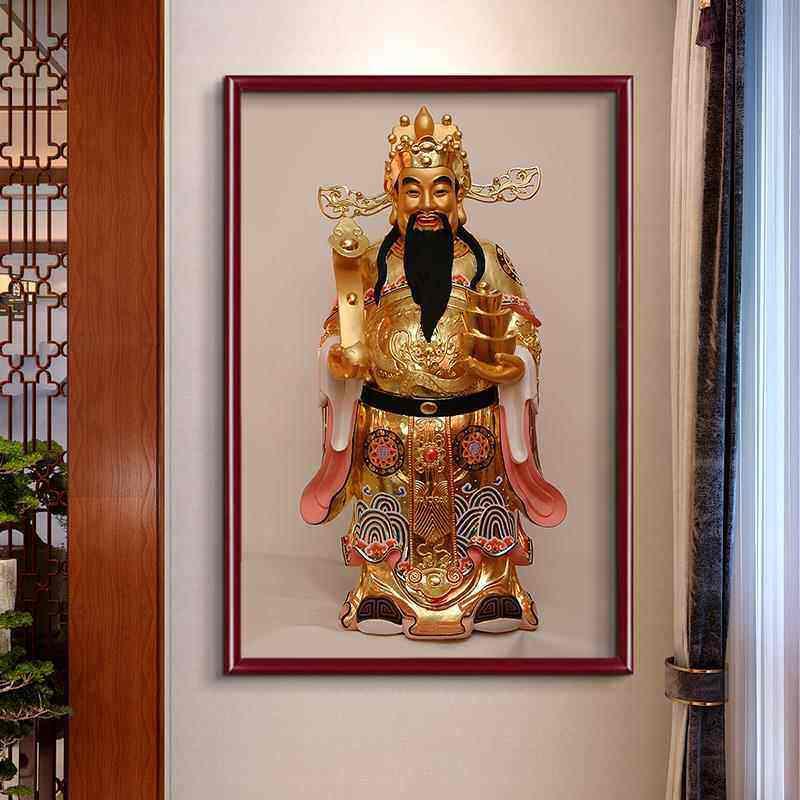 五路财神挂画财神爷装饰画客厅玄关招财供奉中堂生意兴隆店铺壁画