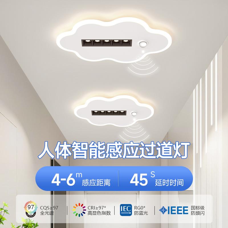 2025年新款现代简约人体智能感应灯LED吸顶灯过道玄关走廊灯具