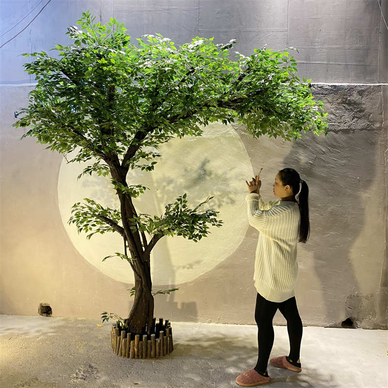 室内景观装饰树仿真榕树假树绿植盆景落地红枫树大型银杏树免打