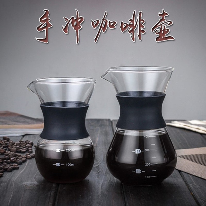土耳其玻璃咖啡壶套装 摩卡不锈钢过滤手冲壶 家用冲茶器过滤杯