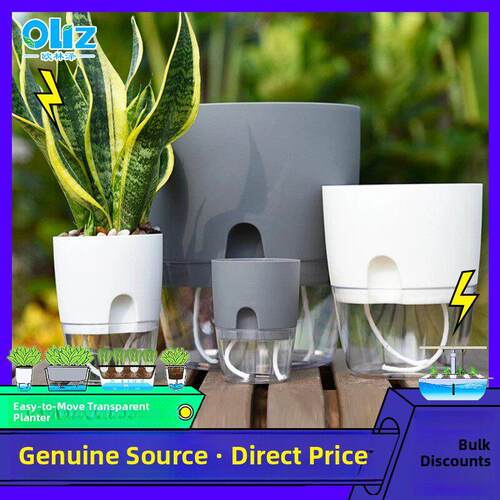 全新斑点透明双层塑料懒人花盆创意储水自吸大锅绿萝卜现代装饰