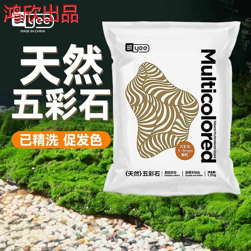 Yee天然五彩雨花石精洗原生小石子鱼缸布景铺面装饰底砂造景石头
