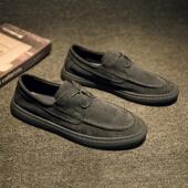 覆古软底板鞋 轻奢男士 英伦百搭反绒皮男鞋 休闲皮鞋 翻毛皮 牛皮夏季