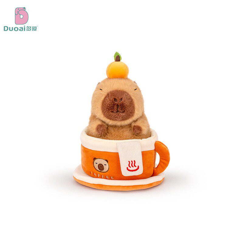 多爱新款坐姿面包大厨水豚毛绒玩具公仔可爱卡通巴拉卡皮厨师造型