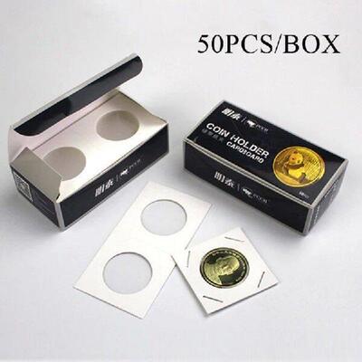 50Pcs Coin Square Cardboard Case Coin Supplies Storage 12