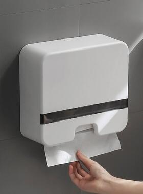 擦手纸巾盒商用挂壁式免打孔卫生间厕所厨房干手纸盒酒店轻奢瞬奋