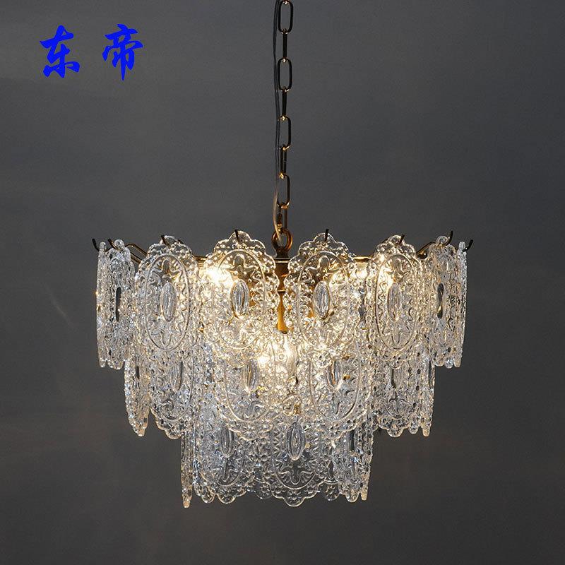 法式灯具中古复古玻璃吊灯 美式法式艺术卧室餐厅客厅轻奢灯饰