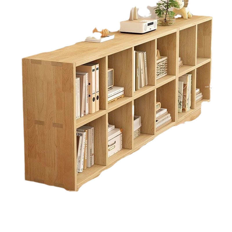 实木方格书架家庭用置物架落地靠墙组合客厅儿童学生储物收纳书柜