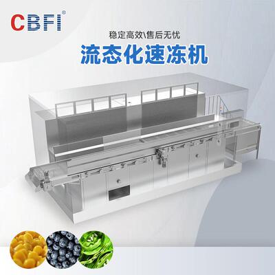 1吨/小时流态化速冻机食品IQF单体快速冻结机适用于果蔬虾仁水饺