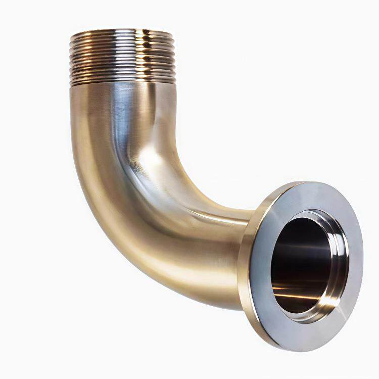 304不锈钢卫生级KF真空卡盘外丝弯头外丝牙螺纹抛光镜面弯头