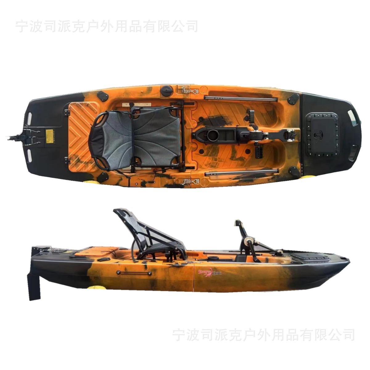 2024新款拼接单人双人螺旋脚踏皮划艇单人舟脚踩动力皮划艇钓鱼艇