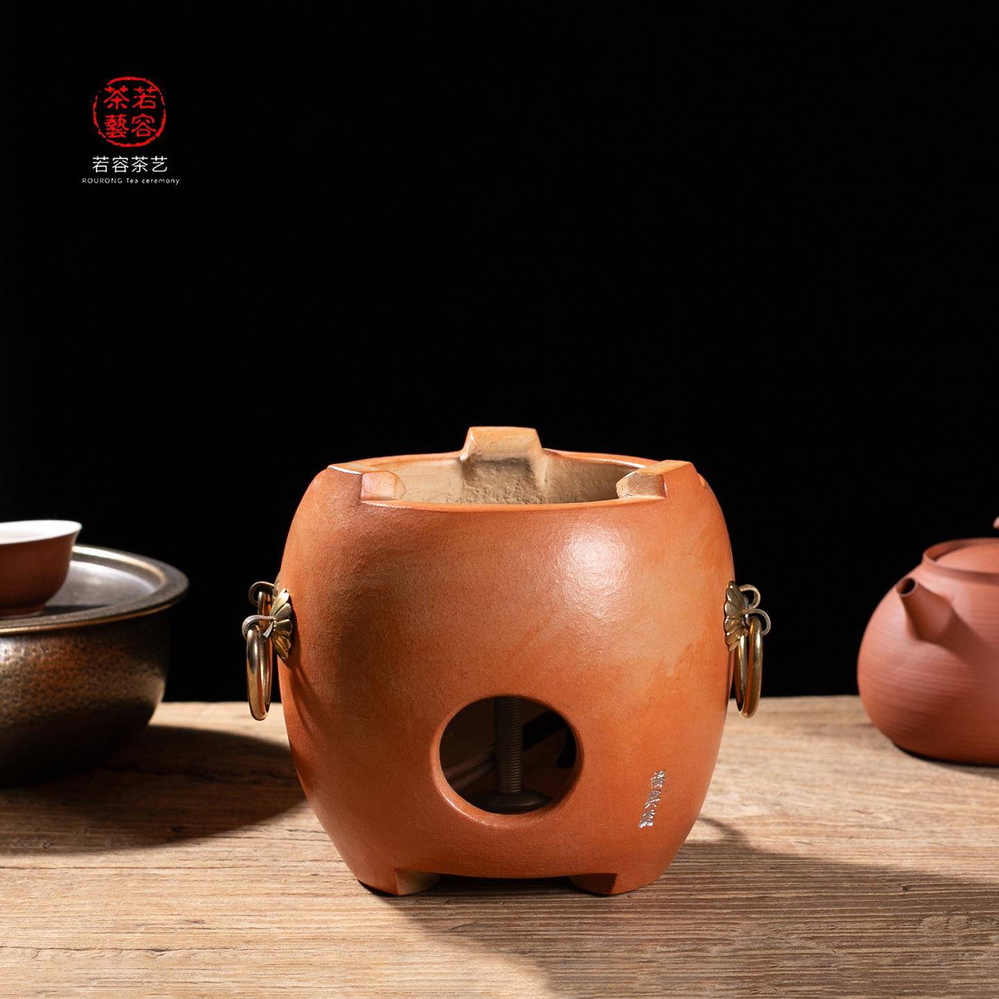 闽西副榜炉电热丝煮茶炉工夫茶红泥电炭炉改装茶炉手工砂铫电陶炉图片