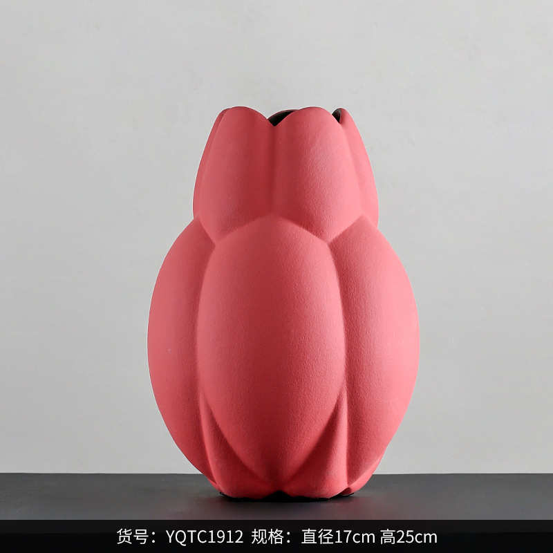花装饰品陶瓷形家居北欧器西工艺品软展览花瓣装摆件展厅博花瓶
