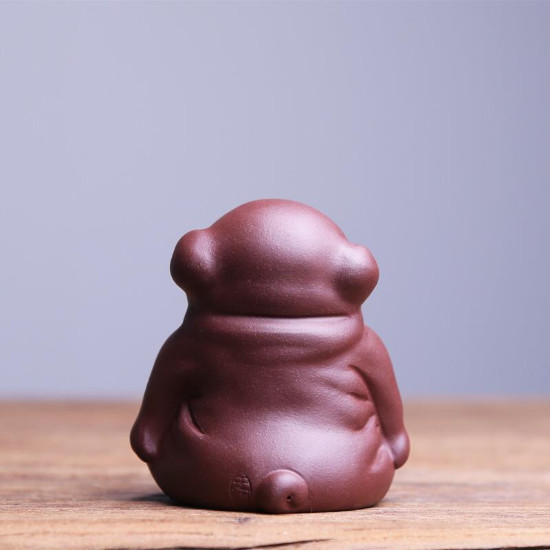 八哥犬宜手兴紫砂工宠茶QUC摆件精品可养茶玩茶小狗动物盘茶具配