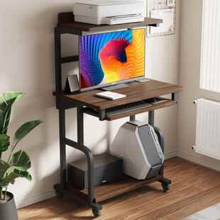 电脑桌台式 记书加高直播桌桌放打印机桌家用F5M657ST加厚可移笔动