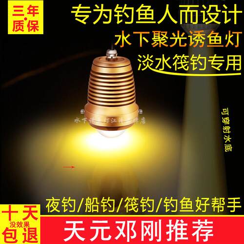 118淡水12V水下诱鱼灯聚鱼集鱼灯超亮引鱼筏钓黄光翘嘴捕鱼夜钓灯
