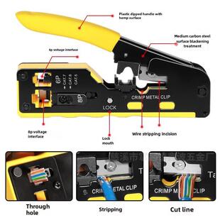 Hand Cable for RJ4 Crimper Tools Network Tool RJ45 Crimping