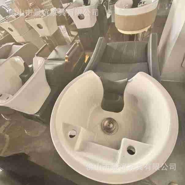 半躺式洗头床理发店洗头床发廊冲水床厂家直供陶瓷盆简约洗头床