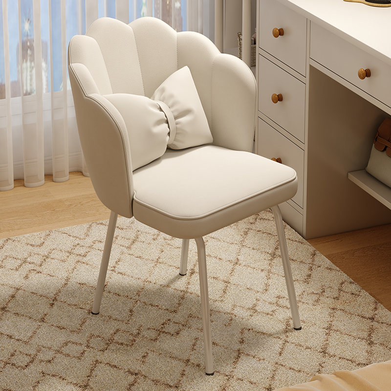 卧室高级感花瓣椅梳妆凳轻奢书桌椅网红奶油风美甲凳小户型梳妆椅