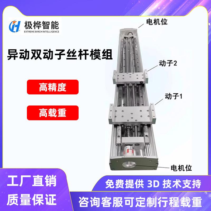 直线滚珠丝杆滑台模组双动子异步同步带重型XYZ三轴龙门运动平台