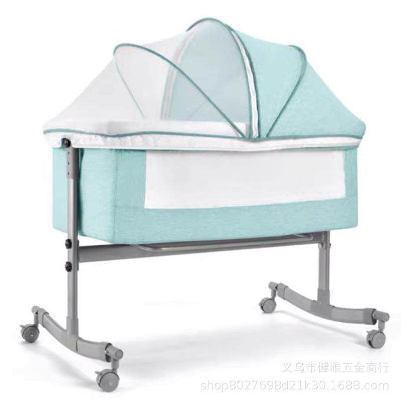 可动婴儿床597带滚轮宝宝床拼接大移床床可升降儿床便边携式婴童