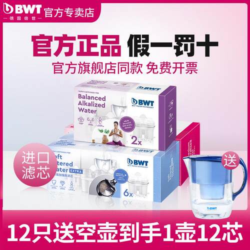 德国倍世bwt滤芯过滤净水壶去水垢镁离子锌加镁碱性水净水器滤芯