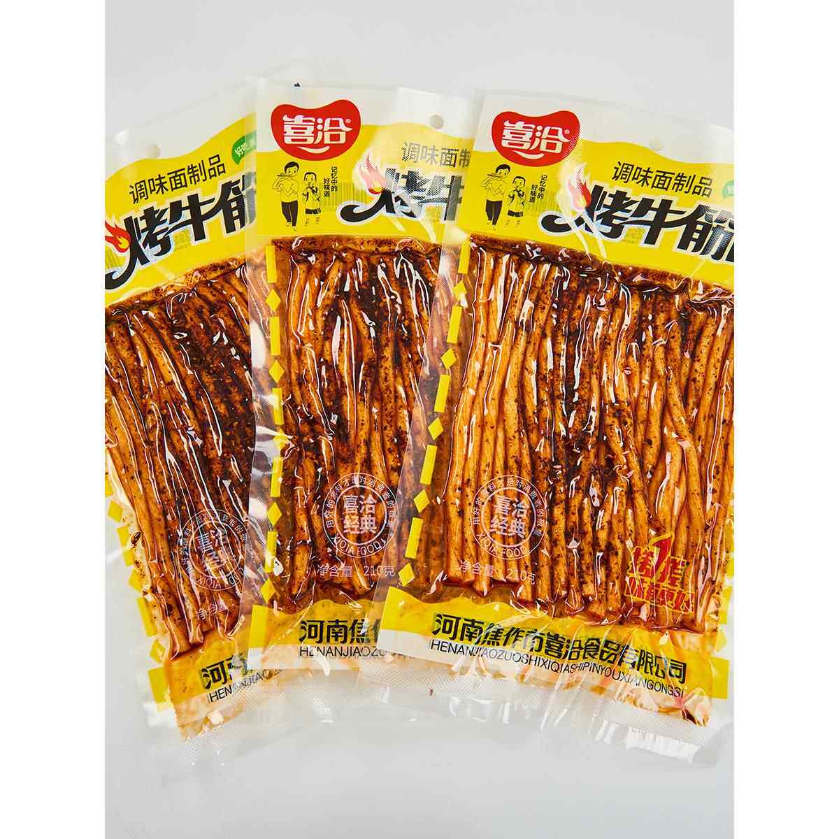 喜洽烤牛筋辣条素牛筋辣片网红休闲牛板筋儿时怀旧麻辣小零食面筋