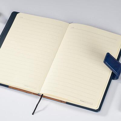 bowen博文18165磁扣商务笔记本PU皮面拼接记事本公司办公工作B5会