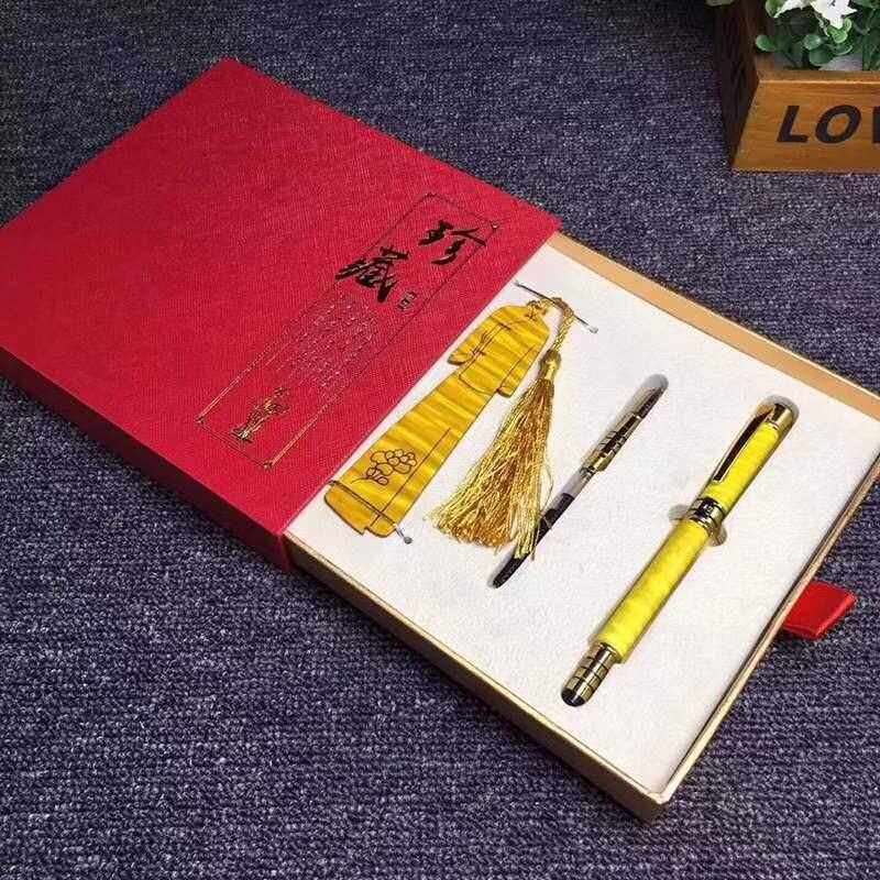 直销新款金丝楠木钢笔带书签套装两用签名笔商务礼品可刻字logo