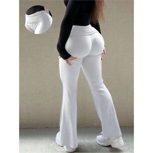 Solid Color Flare Leg Pants Casual Comfy Bell Bottom