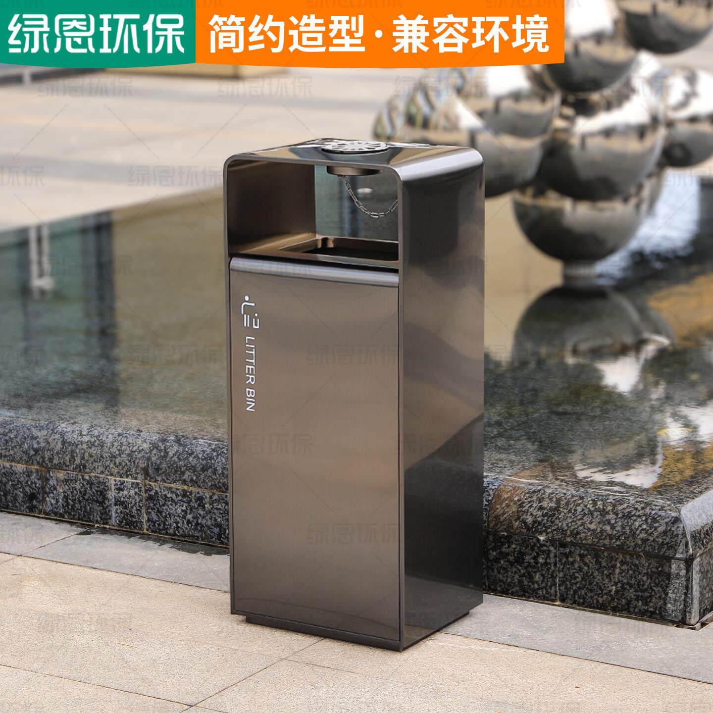 酒GX-02C大店大堂不锈直投商用垃圾桶尺码圾立式户外垃桶室外钢果