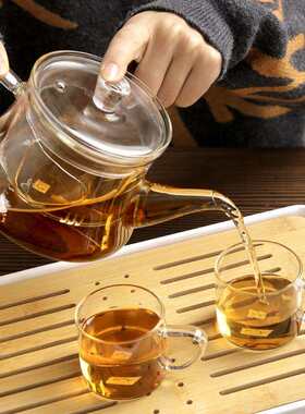 明尚德玻璃茶壶茶具套装功夫泡茶壶茶杯玻璃杯茶盘耐热盒装