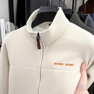 夹克外套男款加厚2025年春秋冬季立领抓绒保暖朱雀冲锋衣内胆