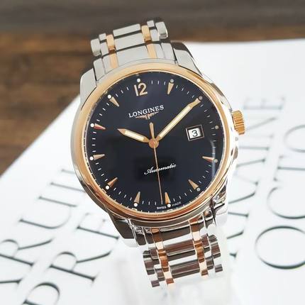 9.8新 浪琴索尹米亚系列钢18K金自动机械表41MM男表L2.766.5.59.7