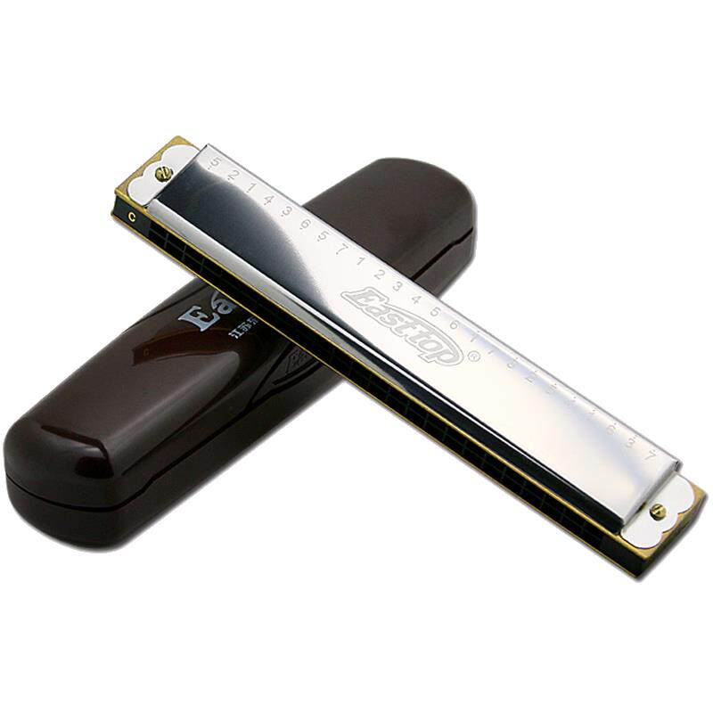 正品East4top东方带乐器初学入儿童成人通用24孔复音口琴音标T2门