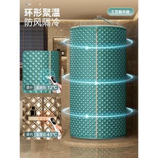 8MM夹棉加厚浴罩冬天家用洗澡浴帘保暖免打孔浴帐防水保温罩