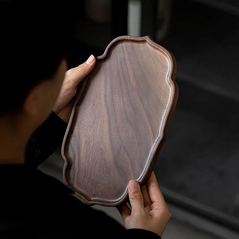 宜道室茶话美黑胡北桃台木壶承干泡盘纯实木茶托盘茶茶承htm-fmgp