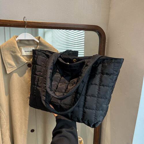 Minimalist Quilted Puffy Tote Bag Large Capacity Crossbody