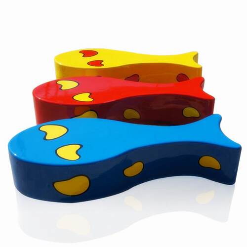 商业街美陈公共休闲椅户外时尚创意玻璃钢鱼型坐凳广场座椅家具