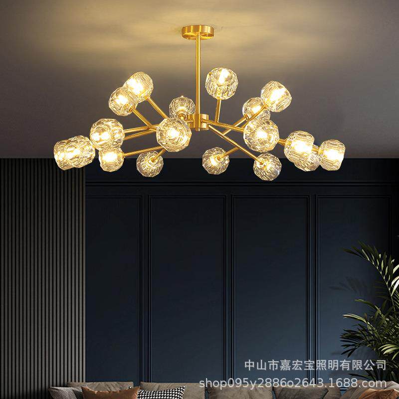 后现代轻奢吊灯客厅灯简约大气水晶球分子灯饰餐厅卧室主灯具北欧