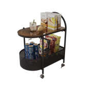 ir可移动带轮中古玻璃推车边几客厅沙发边柜零食收纳置物架小茶几