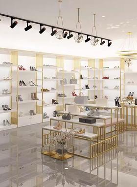 宜佰鞋架展示架鞋店专用带灯陈列架鞋柜服装店童鞋货架落地可定制