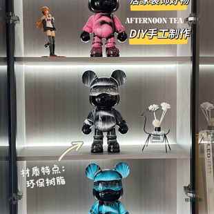 网红流轻装 饰F99MT7TH酷熊酷客厅奢电视柜酒柜储钱罐猫体绢花